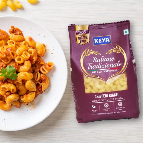 Keya Elbow Pasta 1kg, 100% Durum Wheat Pasta | Vegetarian | No MSG | Low in Calories | No Trans Fats | Healthy | Cooked in 10 Minutes