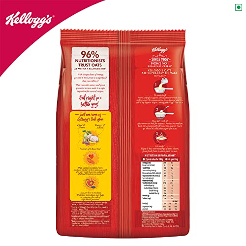 Kellogg's Oats, Rolled Oats, High in Protein and Fibre, Low in Sodium, 900g Pack