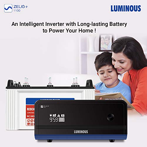 Luminous Inverter & Battery Combo for Home, Office & Shops (Zelio+ 1100 Pure Sine Wave Inverter, RC 18000ST 150 Ah Tall Tubular Battery)