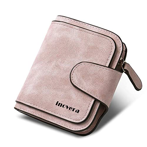 INOVERA (LABEL) Faux Leather Tri-fold Fashion Card Coin Small Clutch Wallet for Women (KK29) -Rose Gold