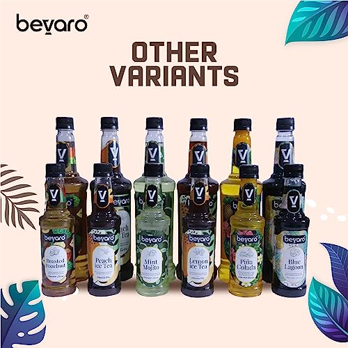 BEVARO Roasted Hazelnut Syrup, 300 ml, Flavoured Hazelnut Syrup for Coffee, Shakes, Hot Brew, Cold Brew, Mocktails, Beverages And Desserts