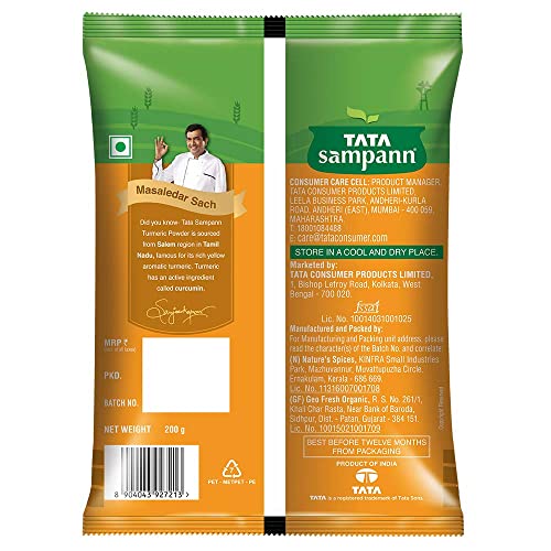 Tata Sampann Triple Spice Pack | Chilli Powder 200g| Turmeric Powder 200g | Coriander Powder 200g | Monthly Value Pack | 600g