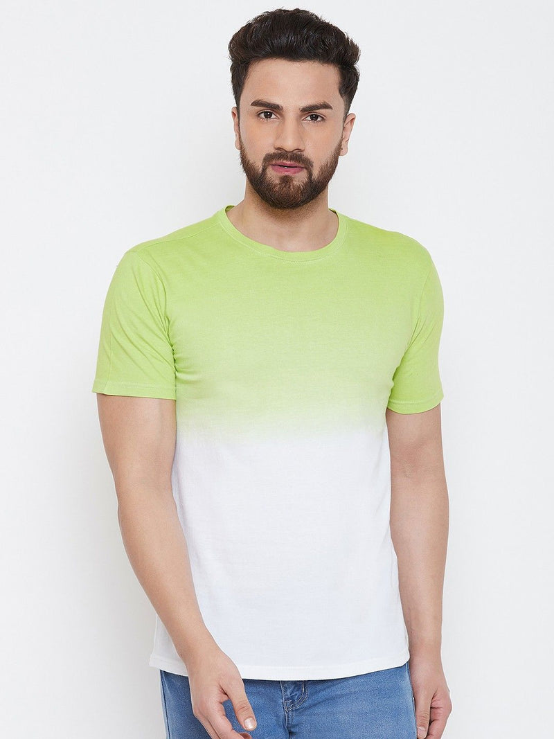 Gritstones Pure Cotton Color Block Half Sleeves Mens Round Neck T-Shirt