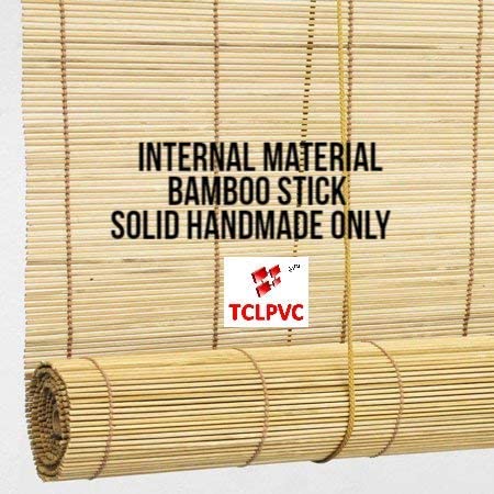 TCLPVC Economy 4/10ft Bamboo Chick Window Curtains/Protective Screens (Beige, 48x120 Inches)