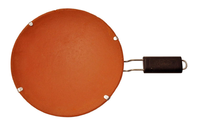 Vedic Amrit Tawa with Stand | Mitti Ke Tawa | Handmade Mitti Terracotta Clay Tawa for Making Roti/Chapatti (10 Inches)