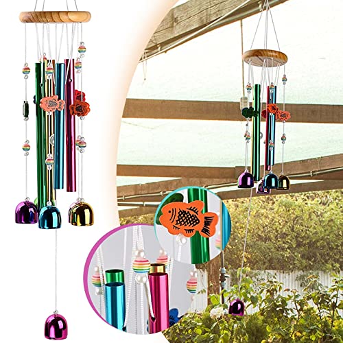 Lilone Pipe and Bell Wind Chimes for Home Balcony Good Sound | Multi Color | 24 Inch Long