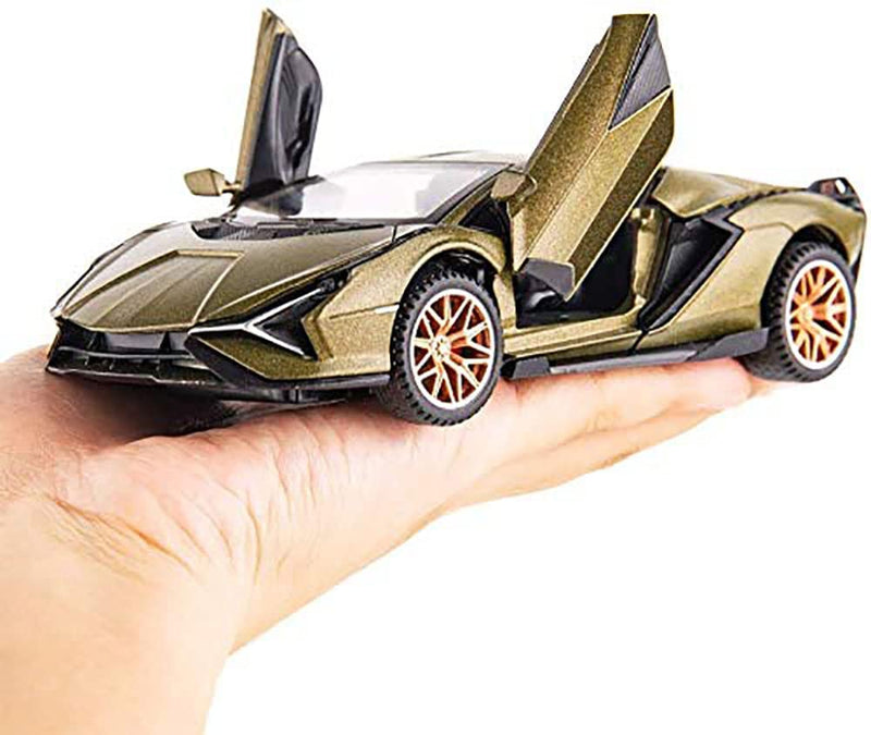 VARIYA ENTERPRISE Alloy Metal Pull Back Diecast Car Scale Model Metal Pullback Toy Car with Openable Doors & Light, Music for Gift,Party Decorations Toy (Lamborghini MILETRY)