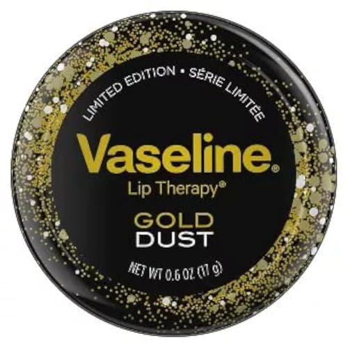 Vaseline Lip Therapy Gold Dust Lip Balm Tin, For Shimmering, Precious Lip. Limited Edition - 0.6oz 17g