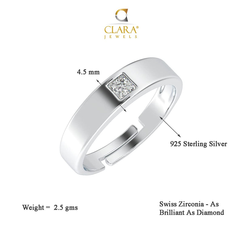 Clara Pure 925 Sterling Silver Franco Adjustable Ring Gift for Women and Girls