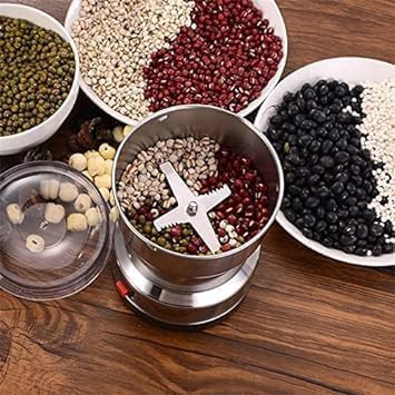 Coffee Grinder Multi-Functional Electric Stainless Steel Herbs Spices Nuts Grain Grinder, Portable Coffee Bean Seasonings Spices Mill Powder Machine Grinder for Home and Office