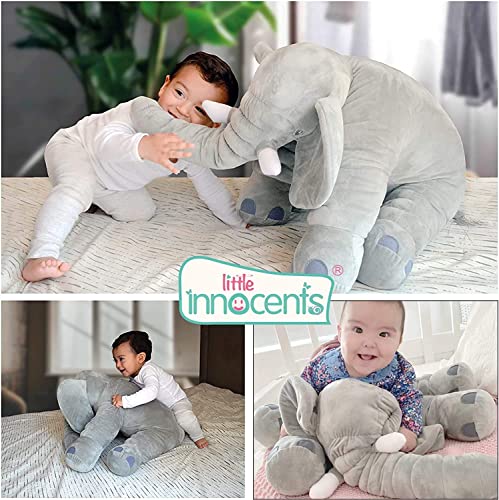 Little Innocents® Big Size Fibre Filled Stuffed Animal Elephant Baby Pillow with Ball Soft Toy for Baby Kids boy Girl Birthday Gift (Blue 45cm)