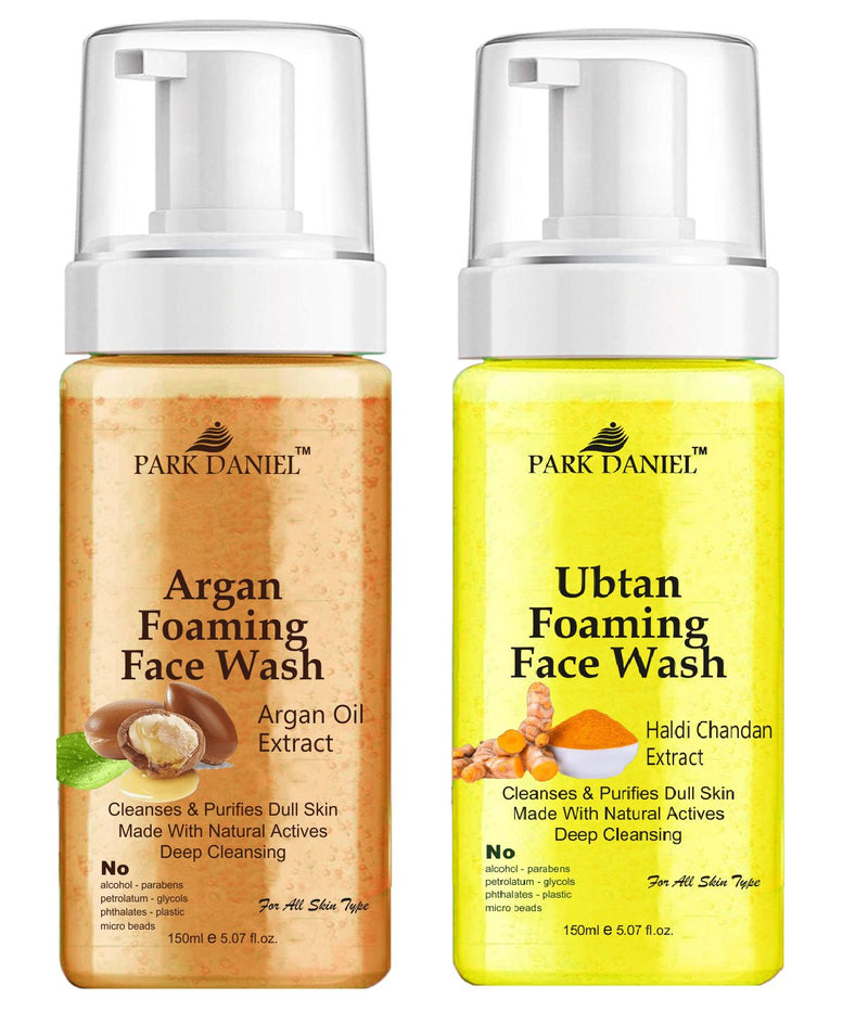 Park Daniel Argan Oil and Ubtan Foaming Face Wash For Deep Cleansing for Normal to Dry Skin Combo of 2 of 150 ML(300 ML)