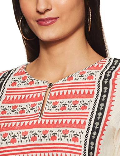 W for Woman Women's Cotton Kurta (18AUW17893-51115_Off White_S (8))