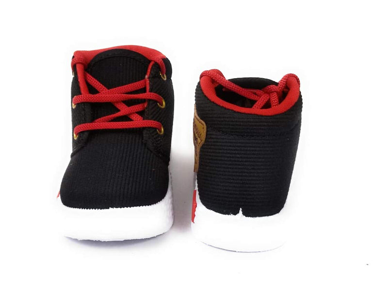 Coolz Kids Unisex Casual Shoes Play-1 for 1.5-4.5 Years Boys and Girls (Black - Red, 2_years)