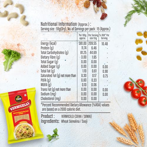 DiSano Vermicelli, No Maida, Made from Wheat, 850g