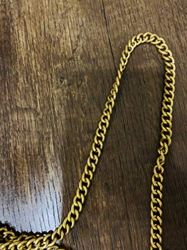 Two Moustaches Brass Hanging Chain for Bells, Yellow, 2 Meters, Standard