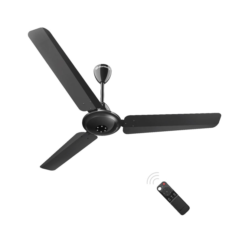 atomberg Efficio Alpha 1200mm BLDC Motor 5 Star Rated Classic Ceiling Fans with Remote Control | High Air Delivery Fan with LED Indicators | Upto 65% Energy Saving | 1+1 Year Warranty (Black)