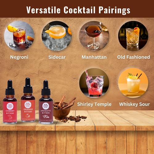 Bab Louie Baby Bitters Combo Sampler Pack (Pack 0f 3) | Non-Alcoholic Craft Bitters | Distinct Citrus Notes | Old Fashioned, Manhattan, Negroni, Sidecar, Gin and Tonic based Cocktails