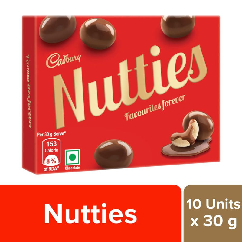 Cadbury Nutties Chocolate Pack, 30 g (Pack of 10)