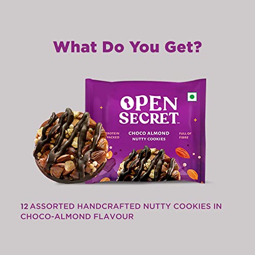 Open Secret Choco Almond Story Box |2 Healthy Choco Almond Cookies Story Box|Nutty & Chocolatey|Family Snacks Biscuit||No Added Maida|12 Cookies (6 Cookies Per Box)