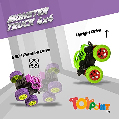 Toypoint Monster Truck Friction Powered Cars - Gift Toys for Kids, Boys, Girls (Pack of 2)