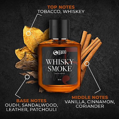 Beardo Whisky Smoke Perfume for Men, 50ml | Spicy, Woody - Oudh Scent Eau De Parfum | Long Lasting Mens Perfume | Best Date Night Fragrance Body Spray for Men