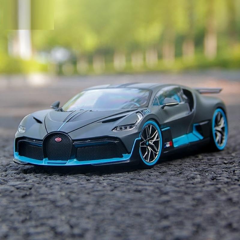 TEC TAVAKKAL 1:32 Bugatti Divo Metal Alloy Pull Back Car Diecast Electronic Toys with Openable Doors Lights and Music,Decorative,Mini Vehicles Toys for Kids,Young Peoples Gifts for All Age (Gray)