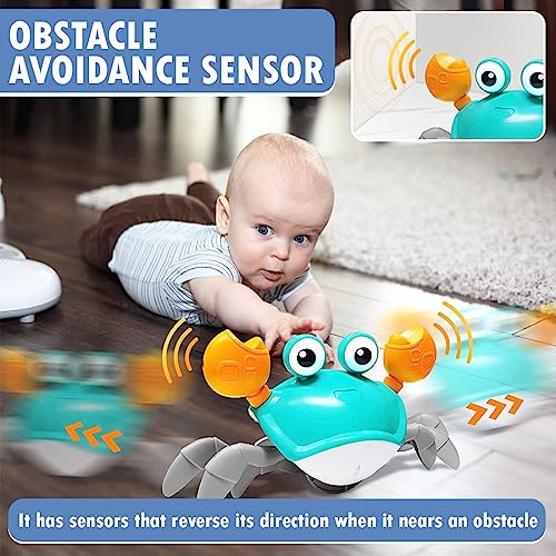 Wembley Dancing Crawling Baby Toys Crawling Crab Toy for Kids Electronic Walking Moving Toys for Babies Infant Toddlers Tummy Time Interactive Early Learning Educational Toys