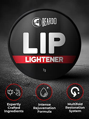 Beardo Lip Lightener, 7g | Non Tinted Lip Balm for Men | Lip Balm for Dark Lips | Lip Mask for Dry & Chapped Lips | Lip Care