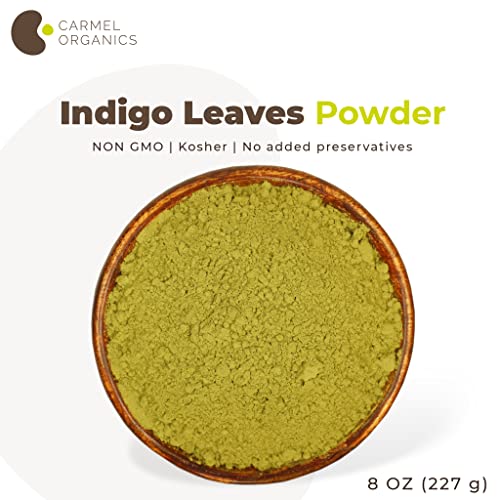 CARMEL ORGANICS Indigo Leaves Powder 340 Grams for Hair Colour (Pack of 1) | No Added Preservatives | Avuri/Avuri Akulu Powder | Indigofera tinctoria Powder