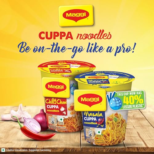 MAGGI Instant Cuppa Noodles, Masala |Delicious Slurpy Saucy Taste | With Extra Veggies 70.5 g