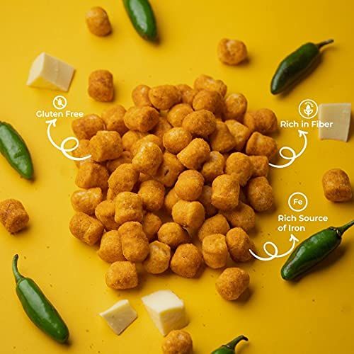 Snackible Cheesy Jalapeno Quinoa Puffs (Pack of 2) - 2x115gm | Gluten Free | No MSG | Rich in Iron & Fibre