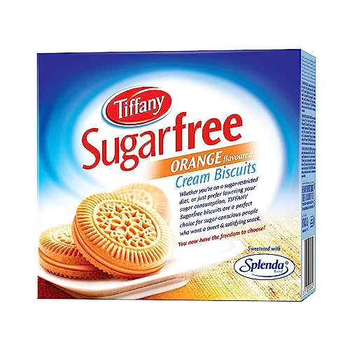 Tiffany Sugar Free Orange Cream Sandwich Biscuits,162g | Healthy Snacks for Diebetic | Sweetened With Splenda