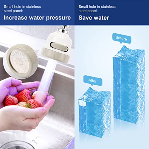 Amener Flexible Kitchen Tap Head Movable Sink Faucet 360° Rotatable ABS Sprayer Removable Anti-Splash Adjustable Filter Nozzle Swivel Water Saving Aerator 3 Modes