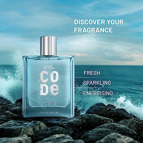 Wild Stone CODE Acqua Eau De Parfum for Men, 100ml|Luxury Long Lasting Fragrance|Fresh, Sparkling & Energising Premium Perfume for Men