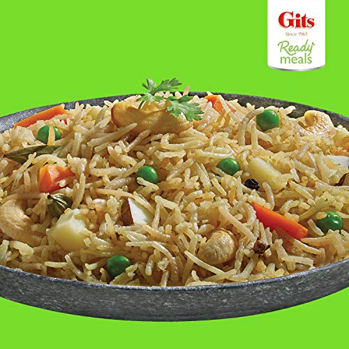 Gits Ready to Eat Veg Pulao, Pure Veg Heat and Eat Rice Dish,Microwaveable, 265g