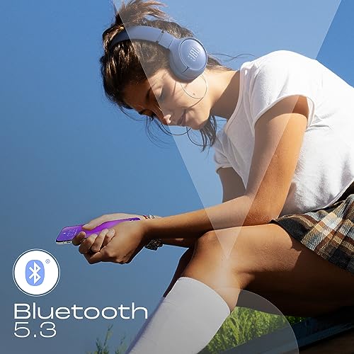 JBL Tune 520BT Wireless On Ear Headphones with Mic, Pure Bass Sound, Upto 57 Hrs Playtime, Speedcharge, Customizable Bass with Headphones App, Lightweight, Bluetooth 5.3 (Blue)