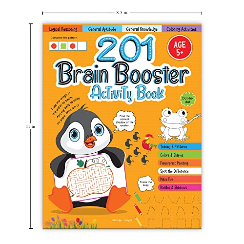 201 Brain Booster Activity Book Fun Activities and Exercises For Children Tracing and Pattern Colors and Shapes Maze