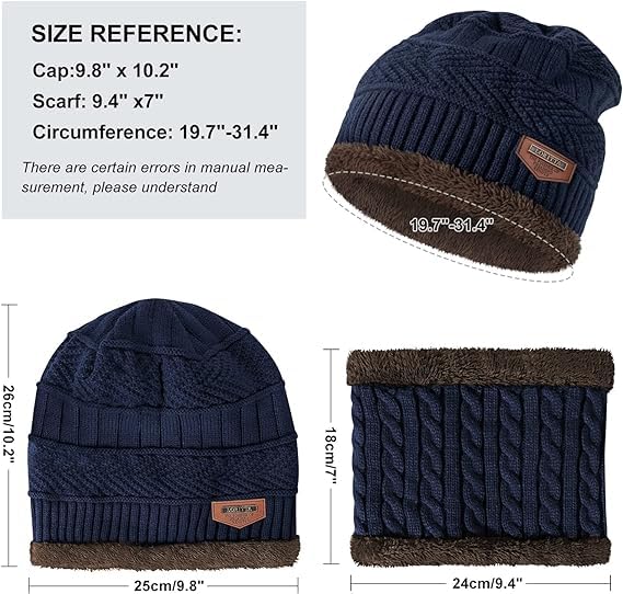 Fitness Mantra® Winter Woolen Beanie Cap & Muffler for Men & Women| Beanie Cap| Woolen Topaa| Winter Cap| Head & Neck Warmer| Mix Color| 1 Set|