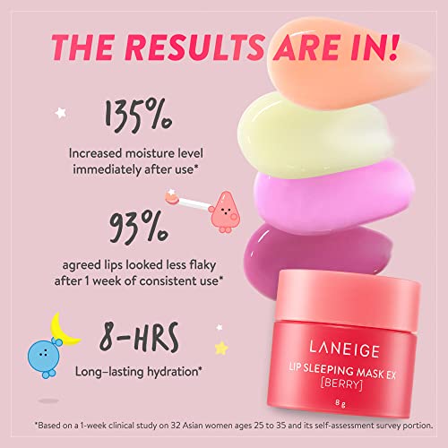 Laneige Lip Sleeping Mask EX, Moisturizing with Vitamin C, Antioxidant, Lip Balm for Dry lips - Berry, 8g