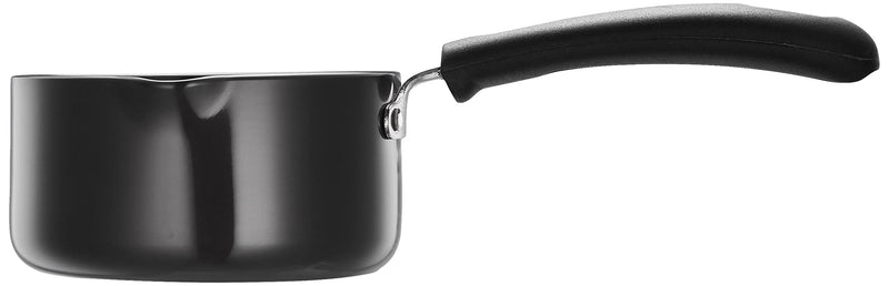 Amazon Brand - Solimo Hard Anodized Saucepan with Bakelite Handle (900ml)- Non- Induction, Aluminium, Black