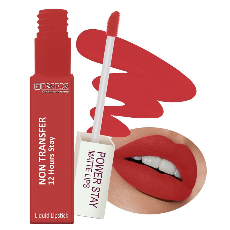 FORFOR Power Stay Lipstick, Candy Red (Matte)