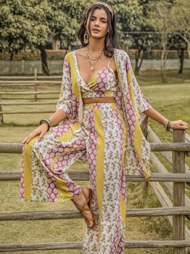 COOL AND CASUAL Co Ord Set for Women Beach Dress Vacation Outfits Beach Wear for Women Western Stylish Dresses… (Medium, Yellow)