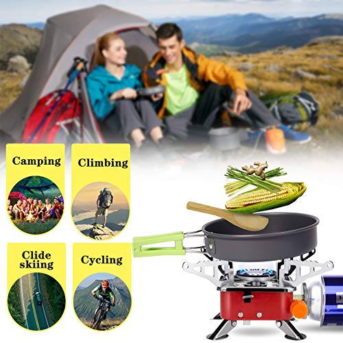 REHTRAD 8 Pcs Camping Cooking Set，Camping Accessories for Outdoor，Camping Utensils with Carry Bag，Camping Bowl Pot Pan Set