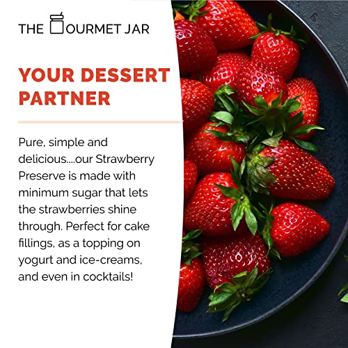 The Gourmet Jar Strawberry Preserve (230 g) for Cake Fillings,Topping On Yogurt and Ice-Creams | Gluten-Free| Nut-Free| No Transfats