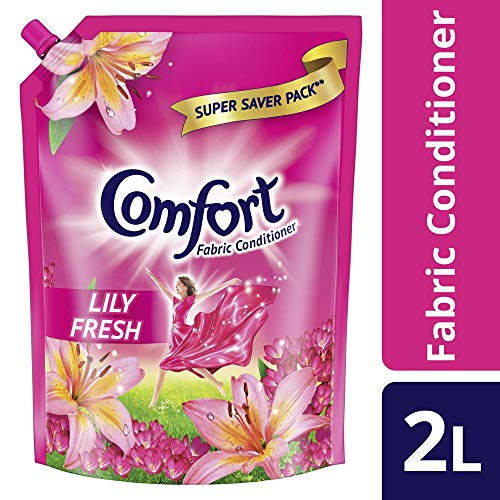 Comfort Lily Fresh Fabric Conditioner 2 L Refill Pack | After Wash Liquid Fabric Softener (Offer Pack) | Softness, Shine & Long Lasting Freshness