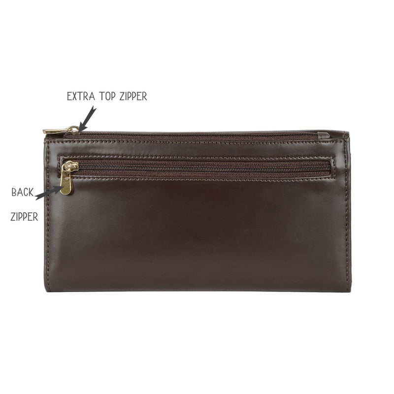 Baggit Women's 3 Fold Wallet - Large (Brown)