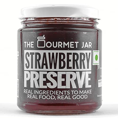 The Gourmet Jar Strawberry Preserve (230 g) for Cake Fillings,Topping On Yogurt and Ice-Creams | Gluten-Free| Nut-Free| No Transfats