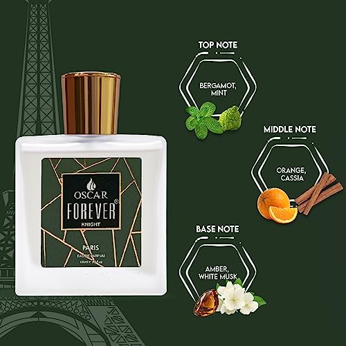 Oscar Forever Knight 100 ml | Long Lasting Perfume For Men | Fresh Fragrance | Notes Of Amber, White Musk | Everyday Perfume For Men | Eau De Parfum (EDP) | Men's Perfume | Best for Gift