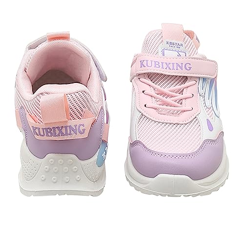 Hopscotch Girls PU and Mesh Text Print Athletic Shoes in Pink Color UK:1 (XFR-4392321)